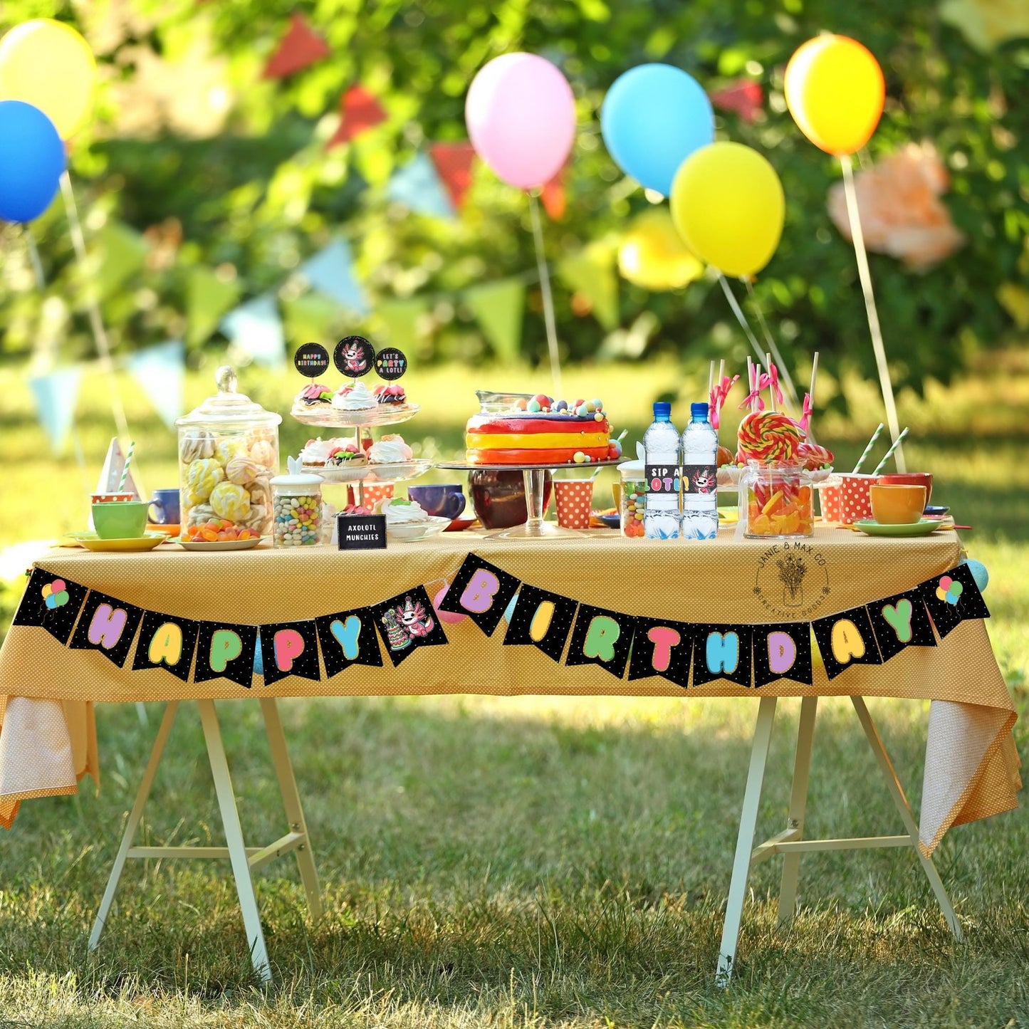 Axolotl Birthday Party Printable Bundle