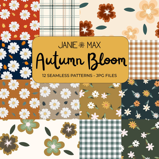 Autumn Bloom Seamless Pattern Bundle