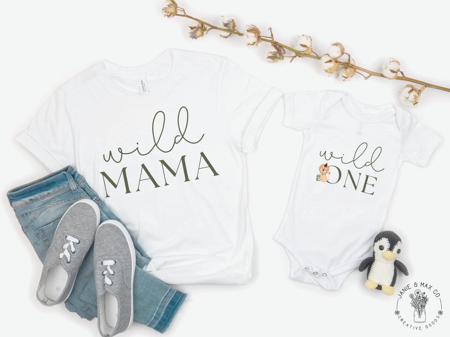 Wild Mama T-Shirt | Matching Mom Shirt for First Birthday | Gildan 5000 Tee | Safari Jungle Theme Party Outfit | Unisex Fit