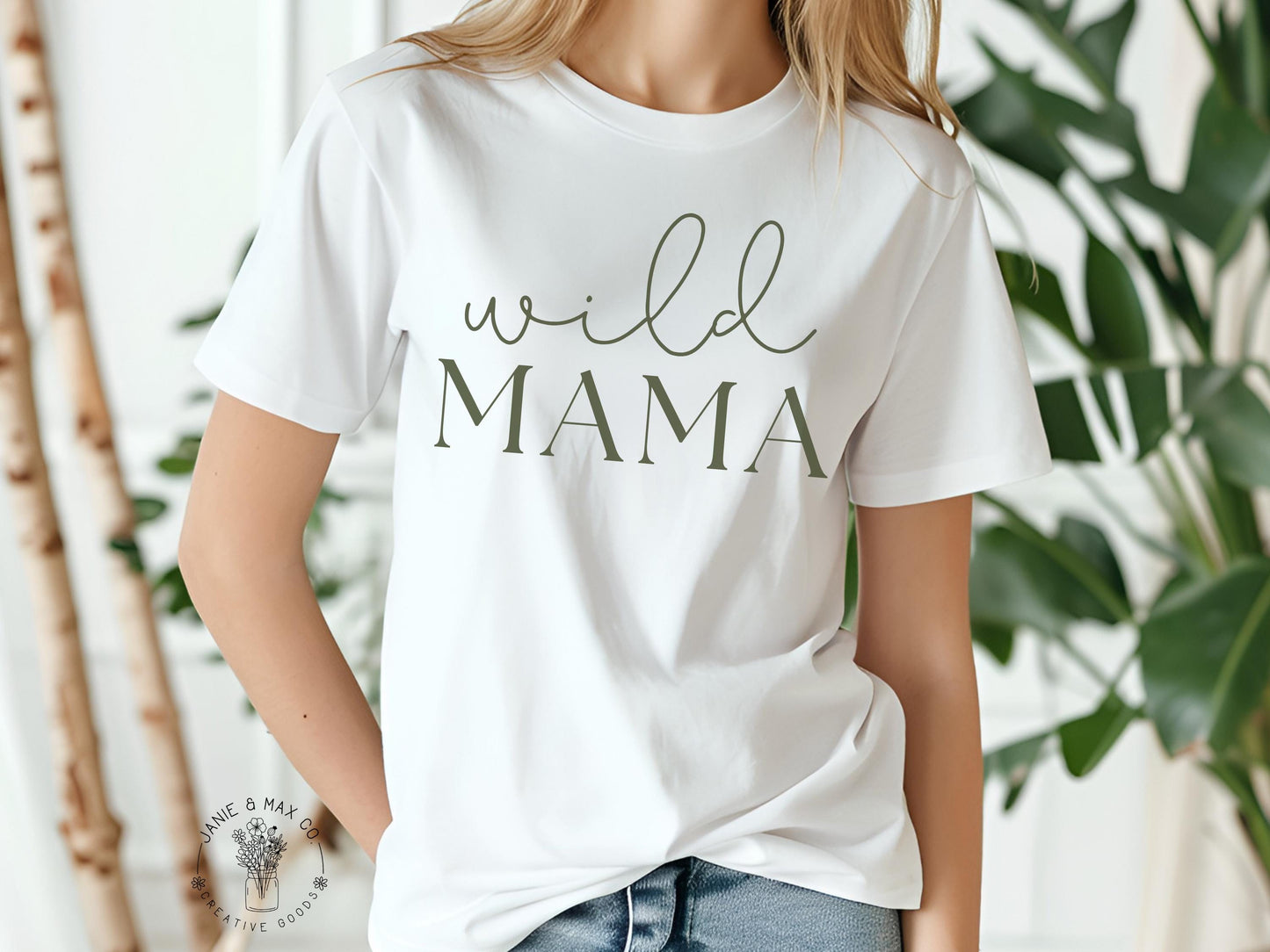 Wild Mama T-Shirt | Matching Mom Shirt for First Birthday | Gildan 5000 Tee | Safari Jungle Theme Party Outfit | Unisex Fit
