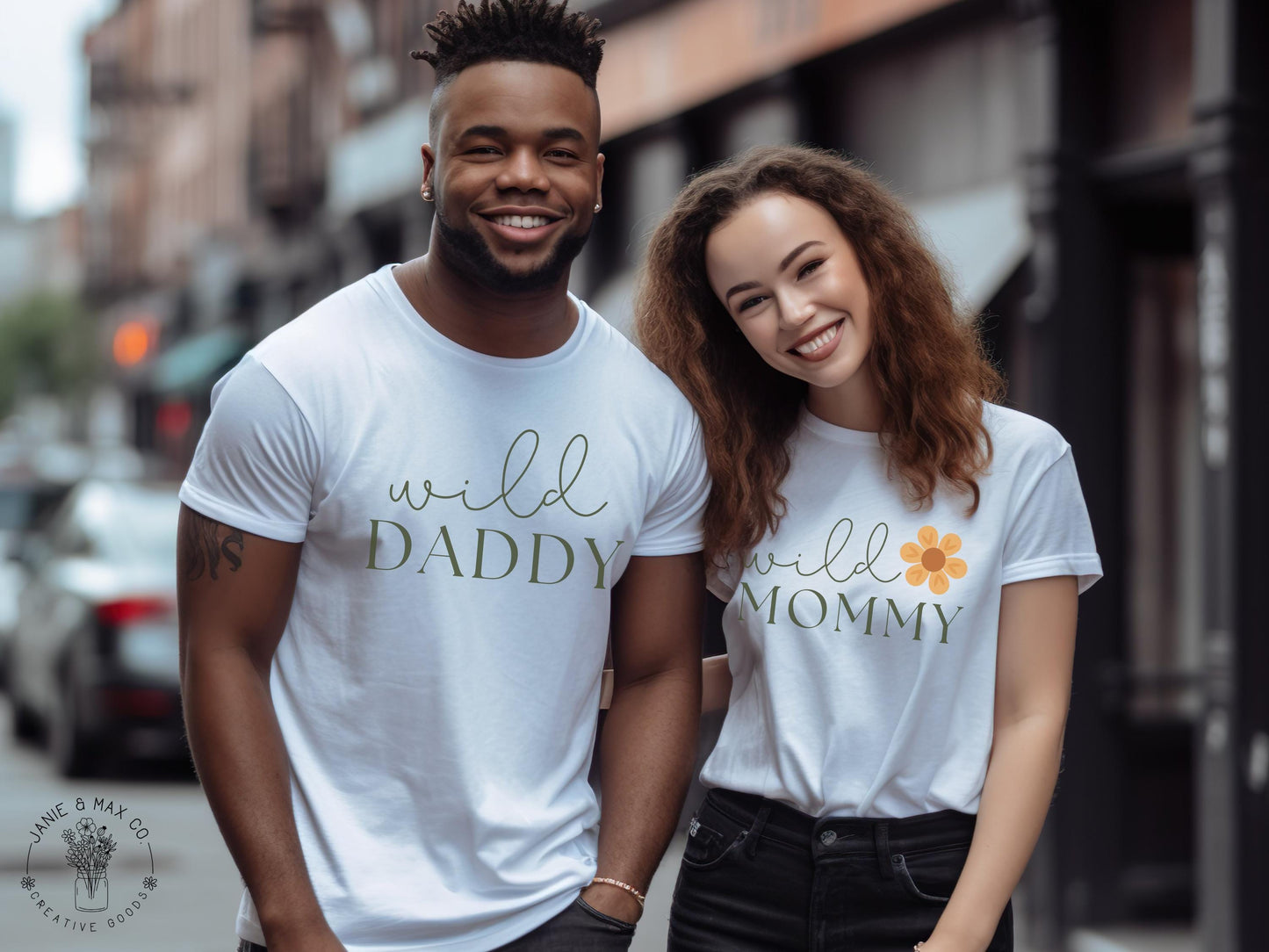 Wild Mommy T-Shirt | Matching First Birthday Shirt for Mom | Gildan 5000 Unisex Tee | Safari Jungle Theme Outfit | Floral Design