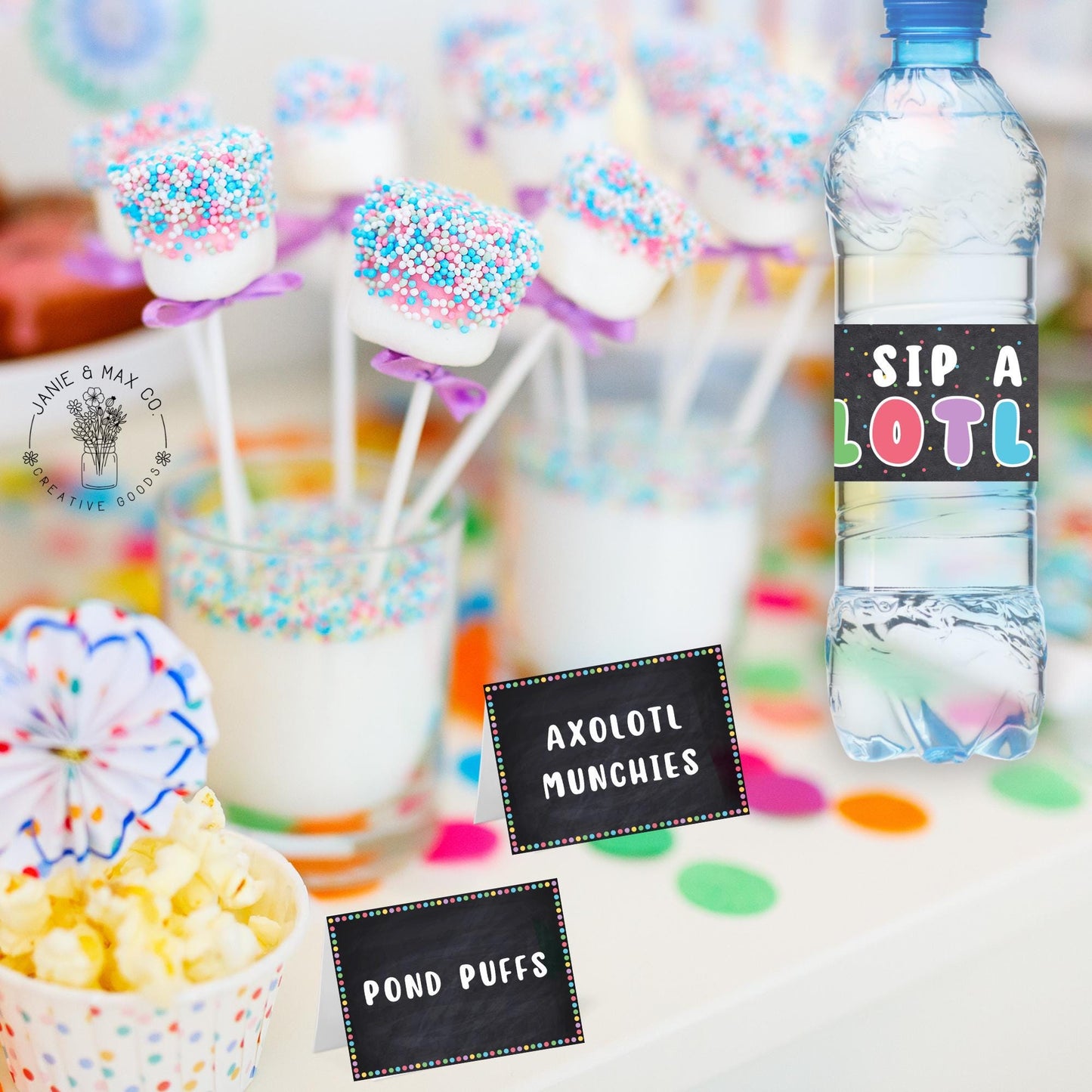 Axolotl Birthday Party Printable Bundle