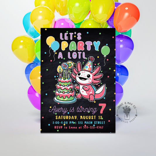 Axolotl Birthday Party Printable Bundle