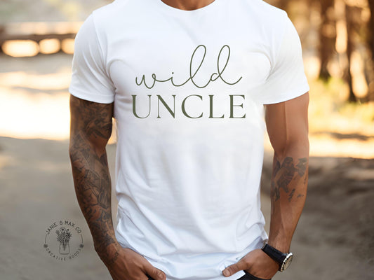 Wild Uncle T-Shirt | Matching Safari Birthday Shirt for Uncle | Gildan 5000 Tee | Jungle Theme Party Outfit | Wild One Family Look