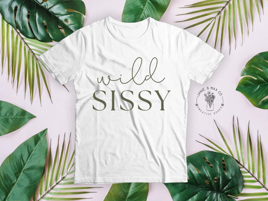 Wild Sissy Shirt | Matching Safari Birthday Tee for Sister | Youth Gildan 5000B | Jungle Theme Party Outfit | Wild One Family Shirt