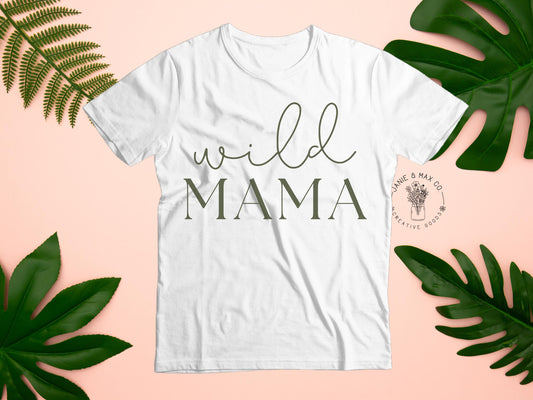 Wild Mama T-Shirt | Matching Mom Shirt for First Birthday | Gildan 5000 Tee | Safari Jungle Theme Party Outfit | Unisex Fit