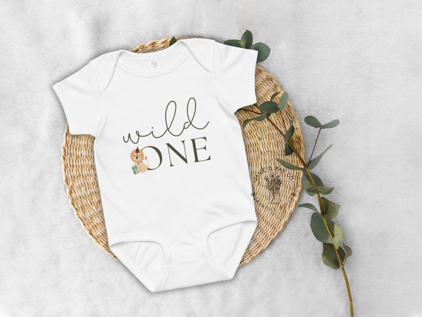 Wild One Baby Bodysuit Jungle Theme 1st Birthday Outfit | Safari Party Shirt | First Birthday Gift Rabbit Skins 4424