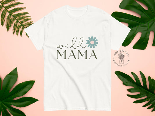 Wild Mama T-Shirt | Matching Mom Shirt for First Birthday | Gildan 5000 Tee | Safari Jungle Theme Party Outfit | Unisex Fit